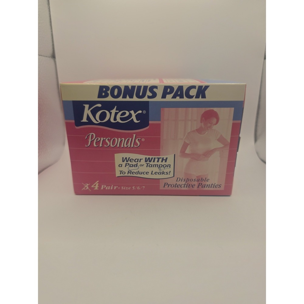 Vintage Kotex Personals Protective Panties 4pk Disposable Panty Size 5/6/7  1997